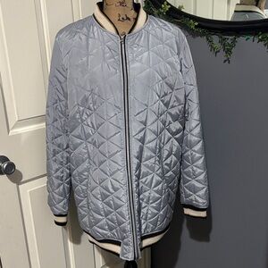 Arizona Jean Company Powder Blue Quilted Bomber Jacket
